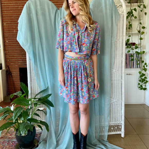 80s Floral Reworked Two-Piece Set - Picture 2 of 3